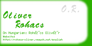 oliver rohacs business card